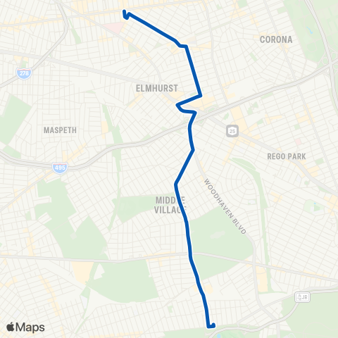 MTA Queens Jackson Heights - Glendale map