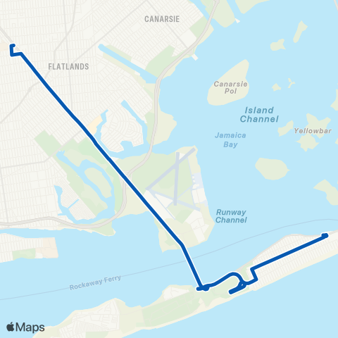 MTA Queens Rockaway Park - Midwood / Brooklyn Coll. map