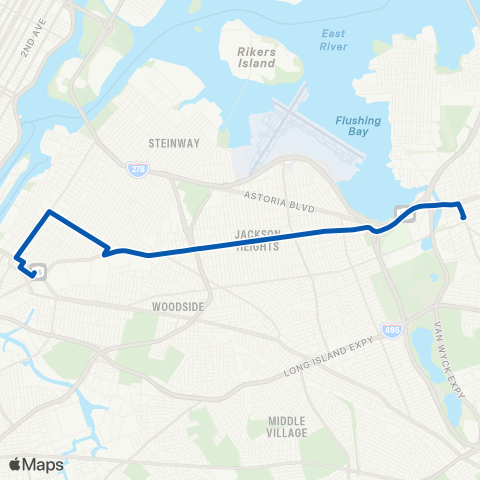 MTA Queens Flushing - Long Island City map