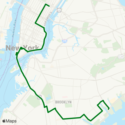 MTA Express Canarsie / Spring Creek - Dtwn / Midtown map