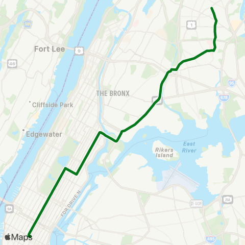 MTA Express Williamsbridge / Morris Park - Midtown map