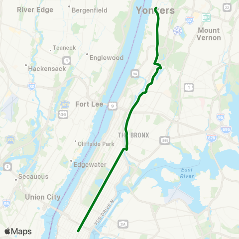 MTA Express Yonkers - Midtown map