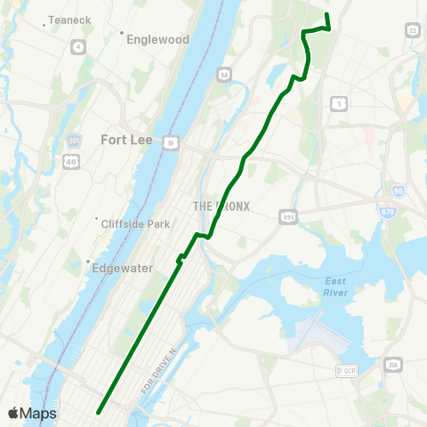 MTA Express Woodlawn - Midtown map