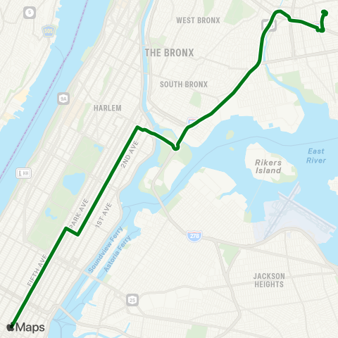 MTA Express Parkchester - Midtown map