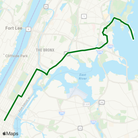 MTA Express Pelham Bay / City Island - Midtown map