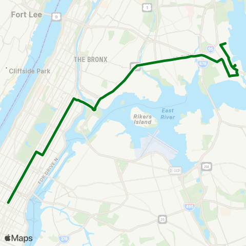 MTA Express Throgs Neck - Midtown map