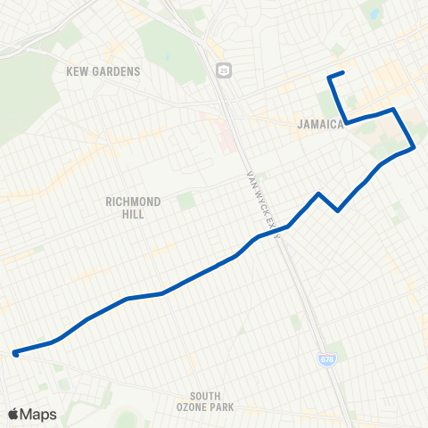 MTA Queens Jamaica - Ozone Park map