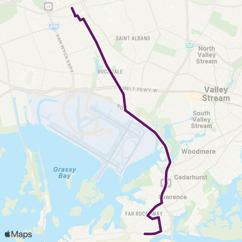 MTA Queens Jamaica - Far Rockaway Limited map