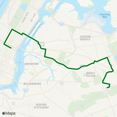 MTA Express Forest Hills - Midtown via 6th Av map