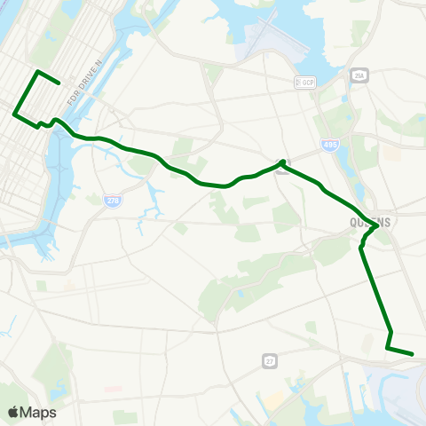 MTA Express South Ozone Park - Midtown Express map