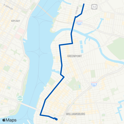 MTA Brooklyn Williamsburg - Long Island City map