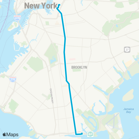 MTA Brooklyn Sheepshead Bay - Williamsburg map
