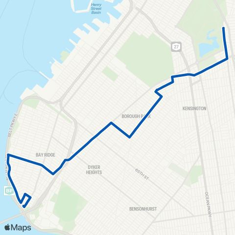 MTA Brooklyn Bay Ridge - Lefferts Gardens map