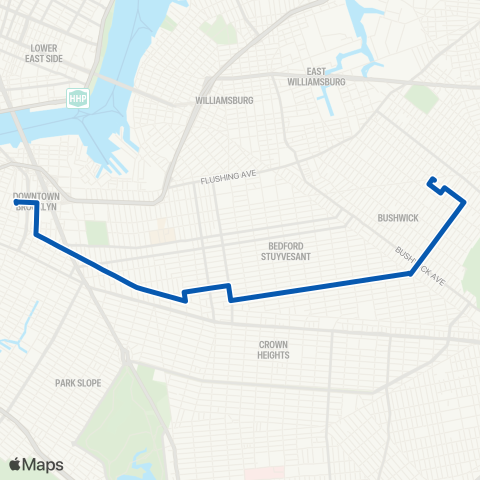 MTA Brooklyn Downtown Brooklyn - Ridgewood map