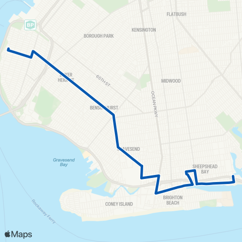 MTA Brooklyn Bay Ridge - Sheepshead Bay map