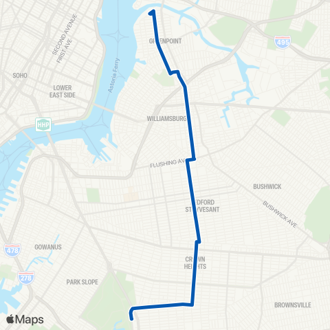 MTA Brooklyn Greenpoint - Lefferts Gardens map