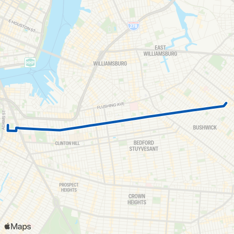 MTA Brooklyn Downtown Brooklyn - Ridgewood map