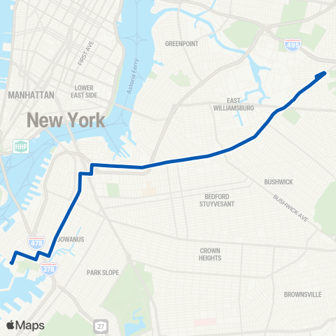 MTA Brooklyn Gowanus - Maspeth map