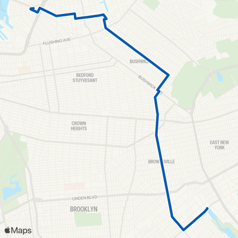 MTA Brooklyn Williamsburg - Canarsie map