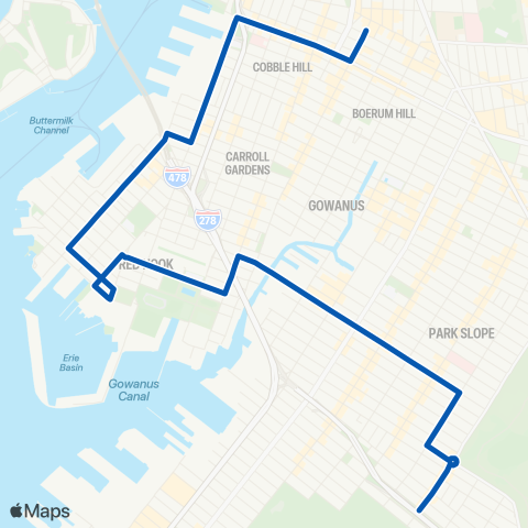 MTA Brooklyn Park Slope - Downtown Brooklyn map
