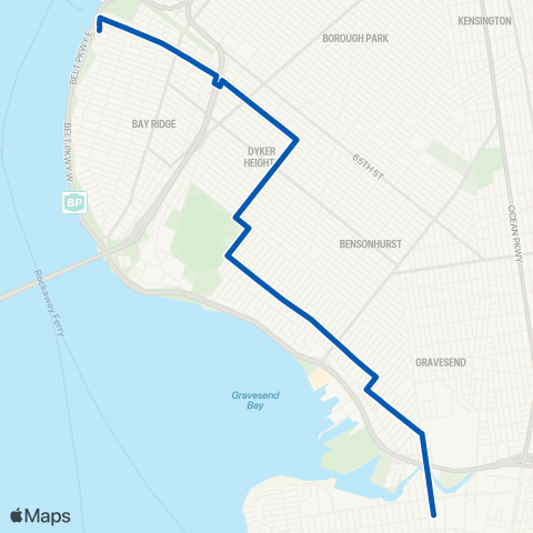 MTA Brooklyn Bay Ridge - Coney Island map