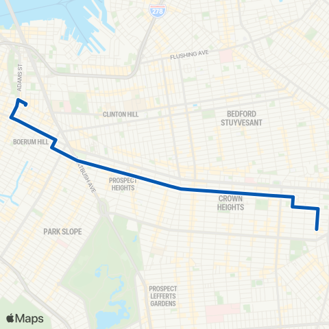 MTA Brooklyn Downtown Brooklyn - Crown Heights map