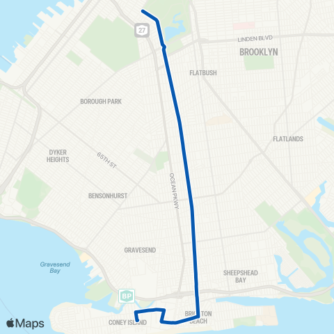 MTA Brooklyn Coney Island - Windsor Terrace map