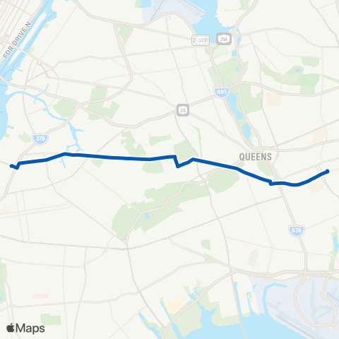 MTA Queens Williamsburg - Jamaica map