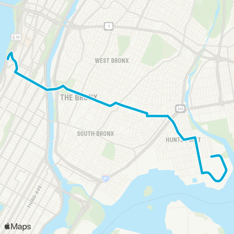 MTA Bronx Hunts Point - Riverside Dr map