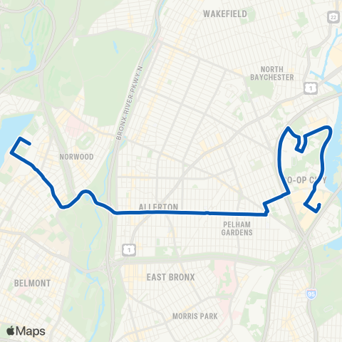 MTA Bronx Co-Op City Bay Plaza - Bedford Park map