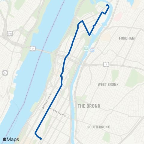 MTA Manhattan Inwood - Harlem map