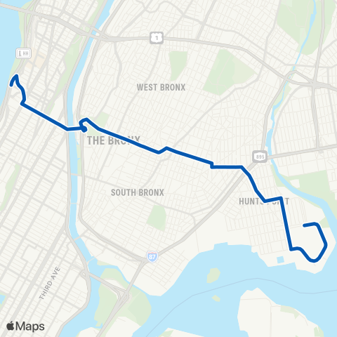 MTA Bronx Hunts Point - Riverside Dr map