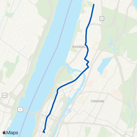 MTA Bronx Riverdale - Washington Heights map