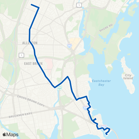 MTA Bronx Williamsbridge - Locust Point map