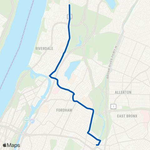 MTA Bronx Riverdale - West Farms Sq map