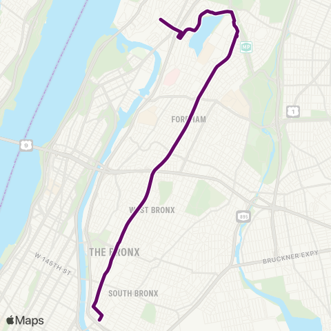 MTA Bronx Riverdale - Mott Haven map