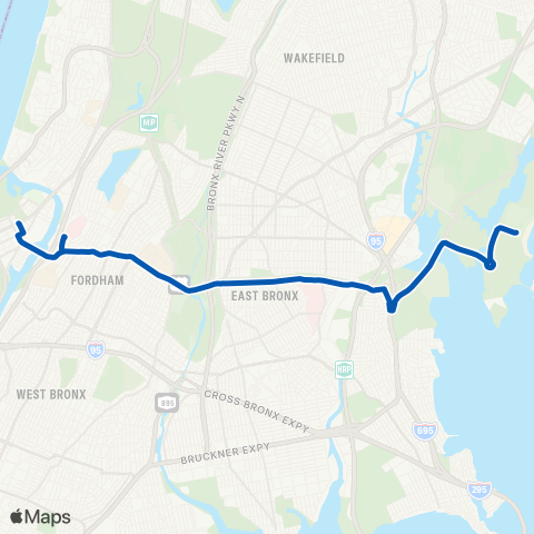 MTA Bronx Pelham Bay - Inwood map