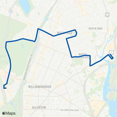 MTA Bronx Pelham - Norwood map