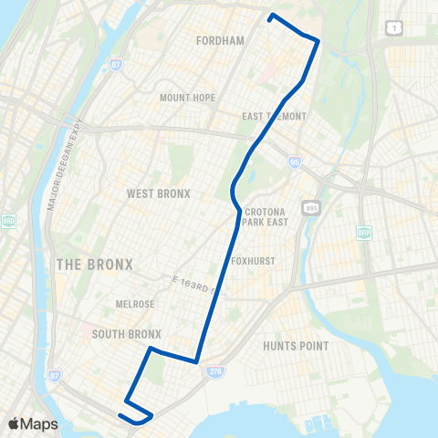 MTA Bronx Fordham Plaza - Port Morris map