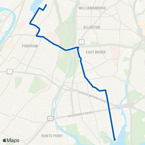 MTA Bronx Bedford Park - Castle Hill map