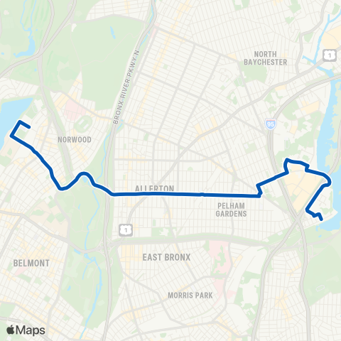 MTA Bronx Co-Op City Section 5 - Bedford Park map