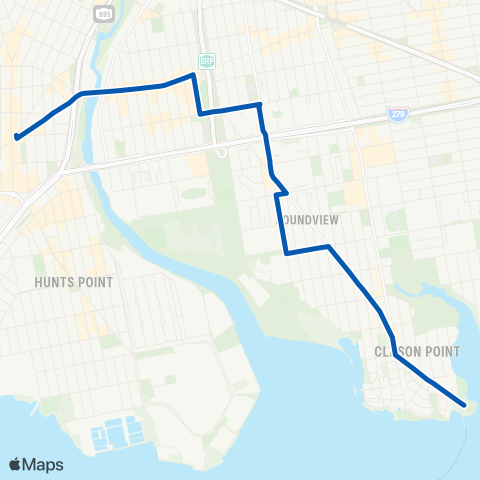 MTA Bronx Clasons Pt - Gladstone Sq map