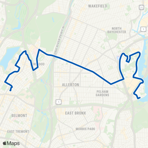 MTA Bronx Co-Op City Section 5 - Fordham Center map