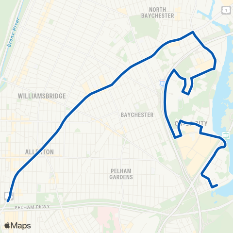 MTA Bronx Co-Op City Section 5 - Pelham Parkway map