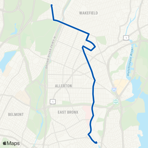 MTA Bronx Woodlawn - Westchester Sq map