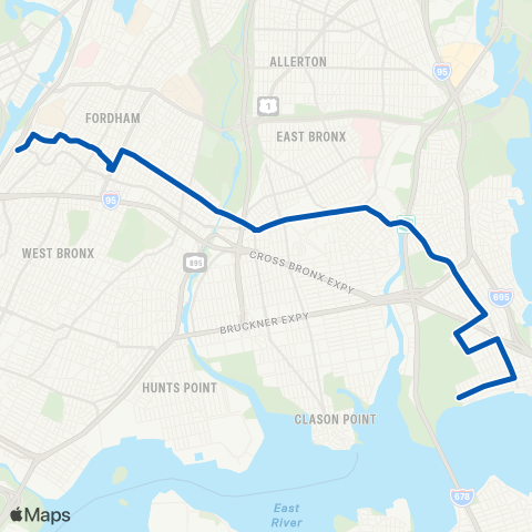 MTA Bronx Throgs Neck - River Park Towers map