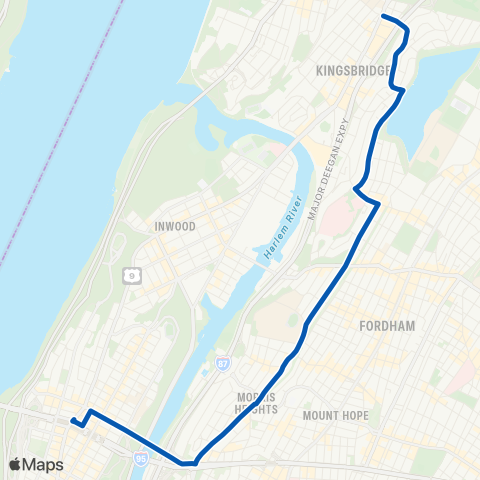 MTA Bronx Riverdale - George Washington Bridge map