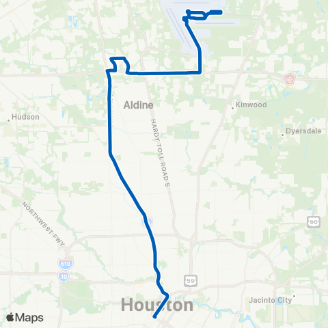 METRO Bush IAH Express map