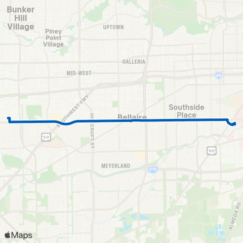 METRO Bellaire Quickline map