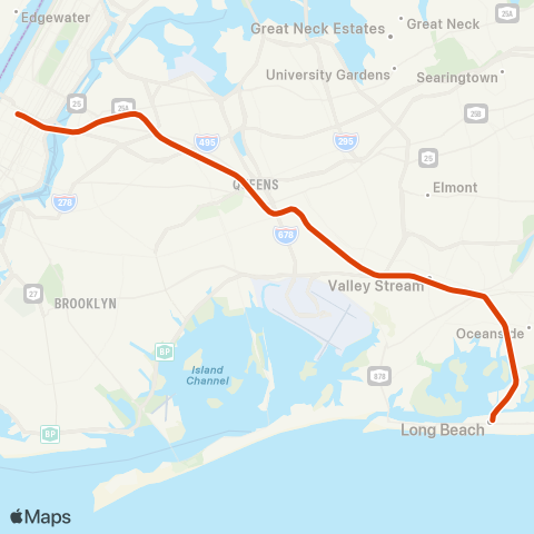 Long Island Rail Road Long Beach Branch map